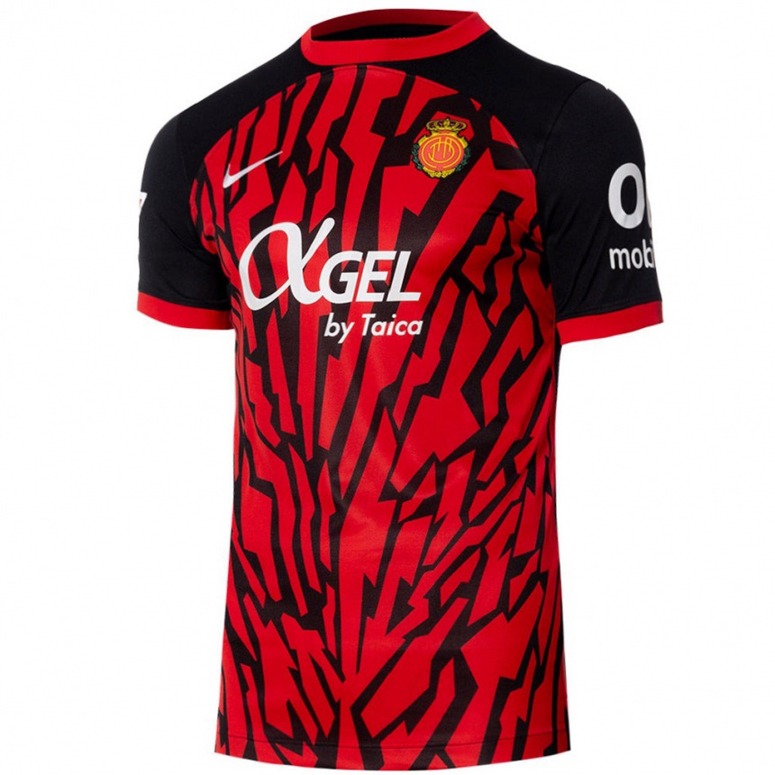 Niño Fútbol Camiseta Gabriel Salas #0 Negro Rojo 1ª Equipación 2024/25