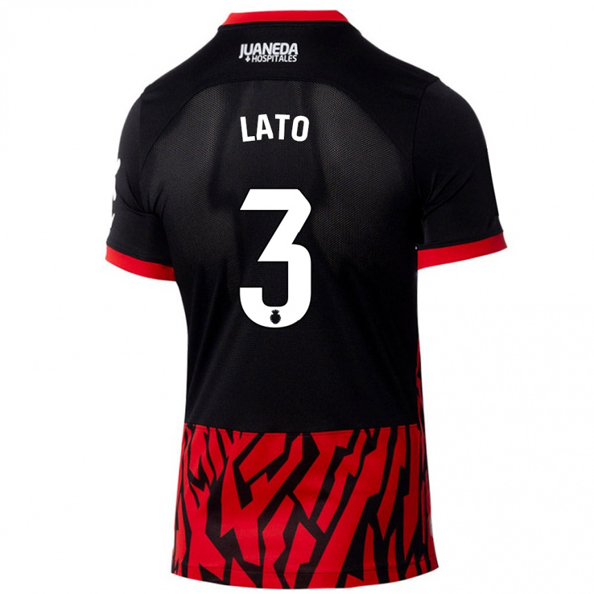 Niño Fútbol Camiseta Toni Lato #3 Negro Rojo 1ª Equipación 2024/25