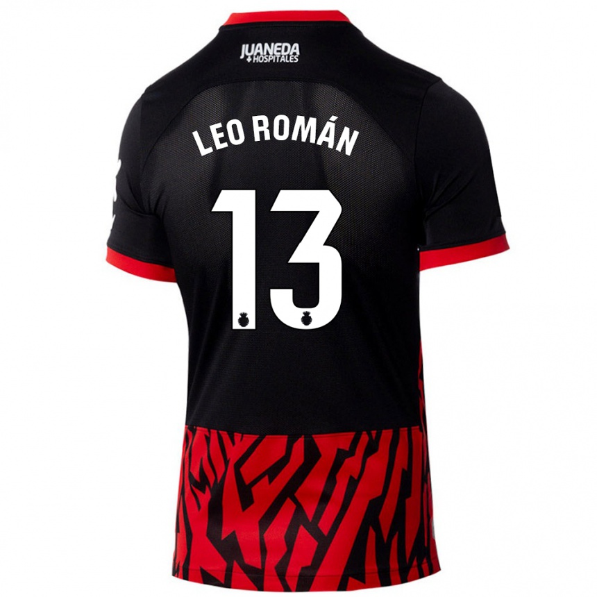 Niño Fútbol Camiseta Leo Román #13 Negro Rojo 1ª Equipación 2024/25