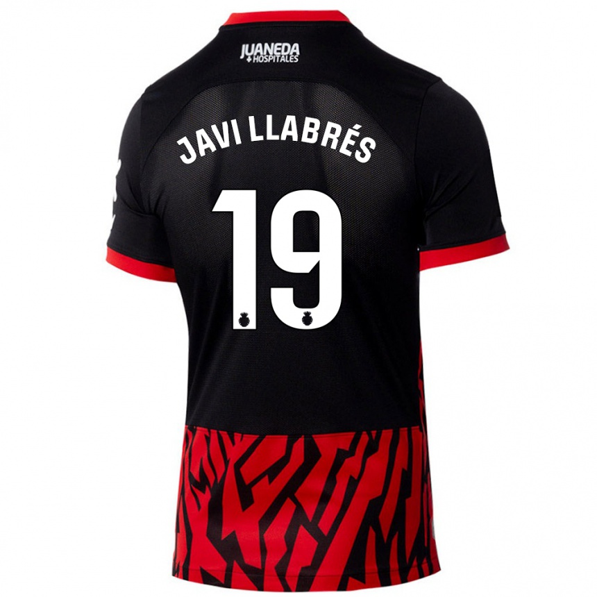 Niño Fútbol Camiseta Javi Llabrés #19 Negro Rojo 1ª Equipación 2024/25