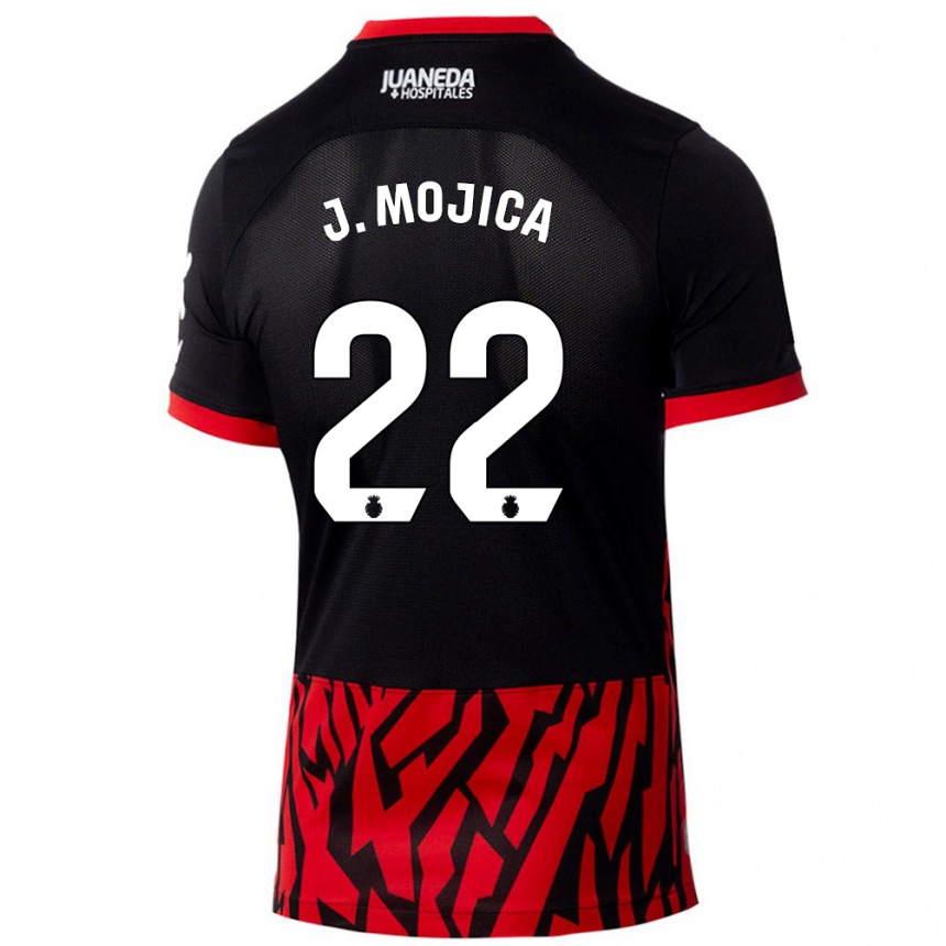 Niño Fútbol Camiseta Johan Mojica #22 Negro Rojo 1ª Equipación 2024/25