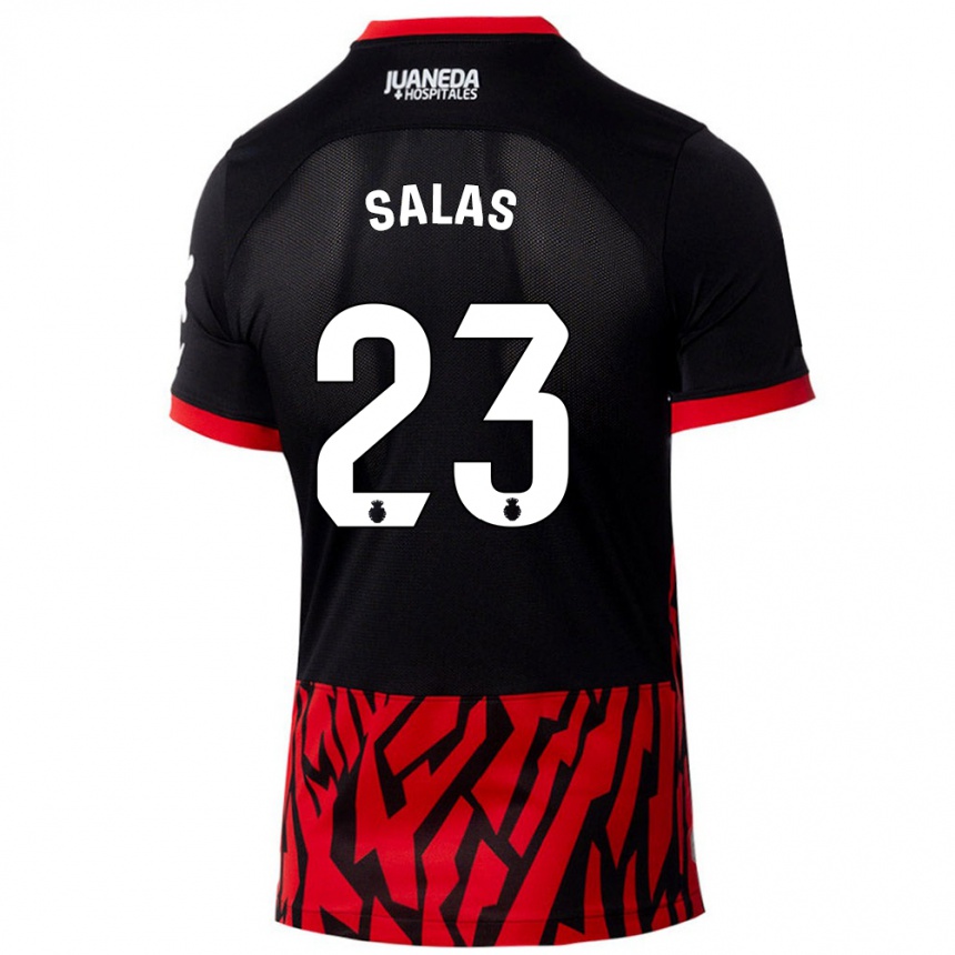 Niño Fútbol Camiseta Jan Salas #23 Negro Rojo 1ª Equipación 2024/25