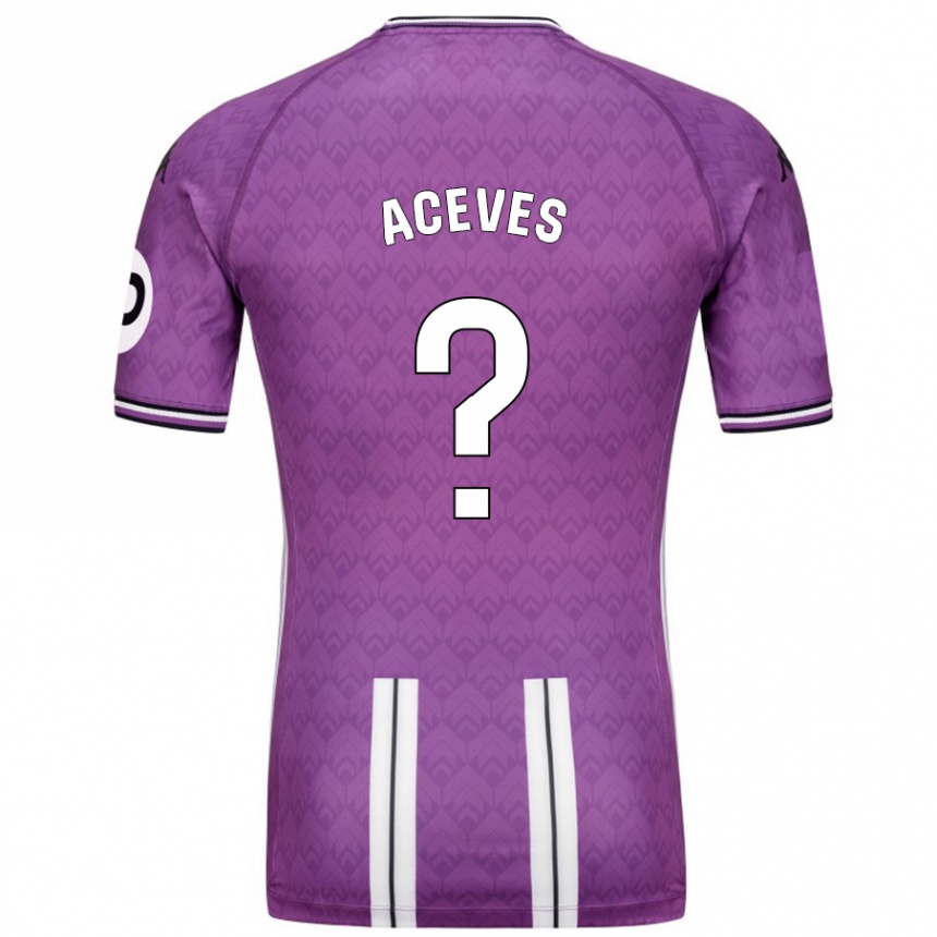 Niño Fútbol Camiseta Álvaro Aceves #0 Púrpura Blanco 1ª Equipación 2024/25