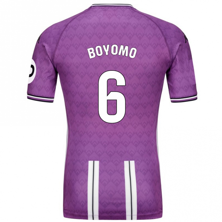 Niño Fútbol Camiseta Enzo Boyomo #6 Púrpura Blanco 1ª Equipación 2024/25