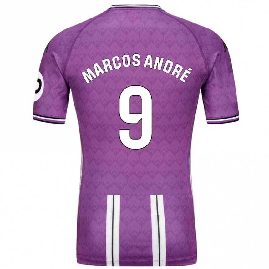 Niño Fútbol Camiseta Marcos André #9 Púrpura Blanco 1ª Equipación 2024/25