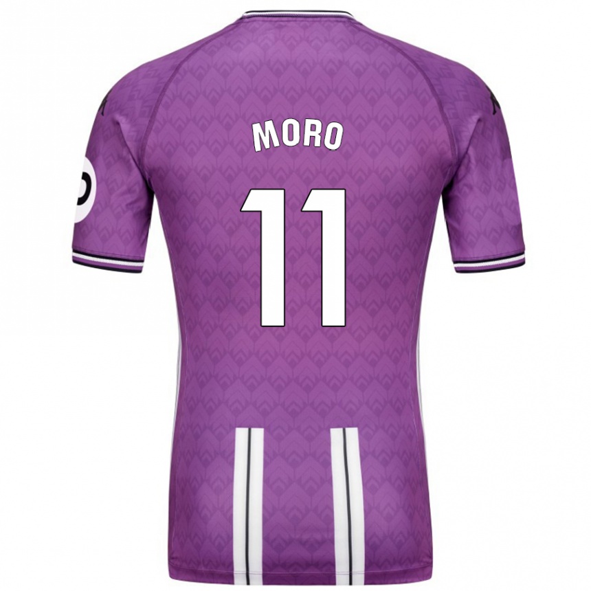 Niño Fútbol Camiseta Raúl Moro #11 Púrpura Blanco 1ª Equipación 2024/25