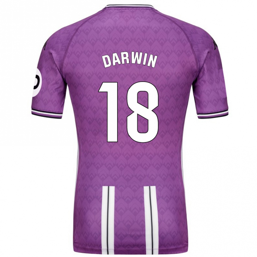 Niño Fútbol Camiseta Darwin Machís #18 Púrpura Blanco 1ª Equipación 2024/25