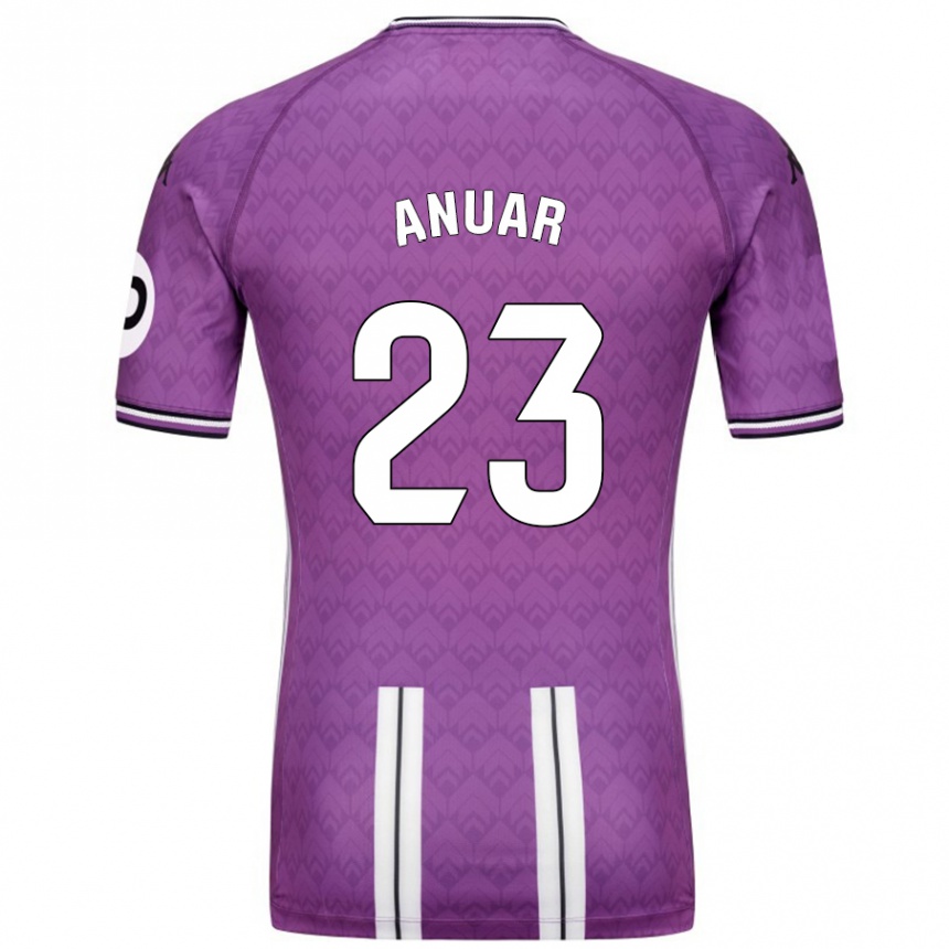 Niño Fútbol Camiseta Anuar #23 Púrpura Blanco 1ª Equipación 2024/25