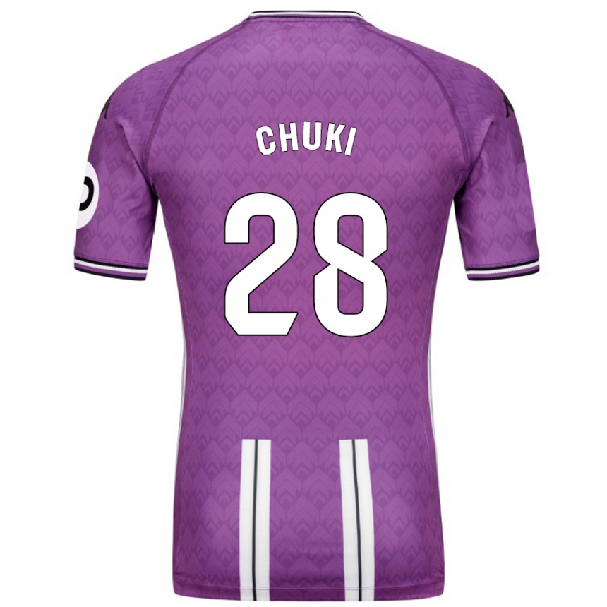 Niño Fútbol Camiseta Chuki #28 Púrpura Blanco 1ª Equipación 2024/25