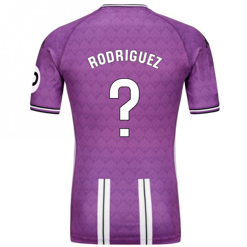 Niño Fútbol Camiseta Gabriel Rodríguez #0 Púrpura Blanco 1ª Equipación 2024/25