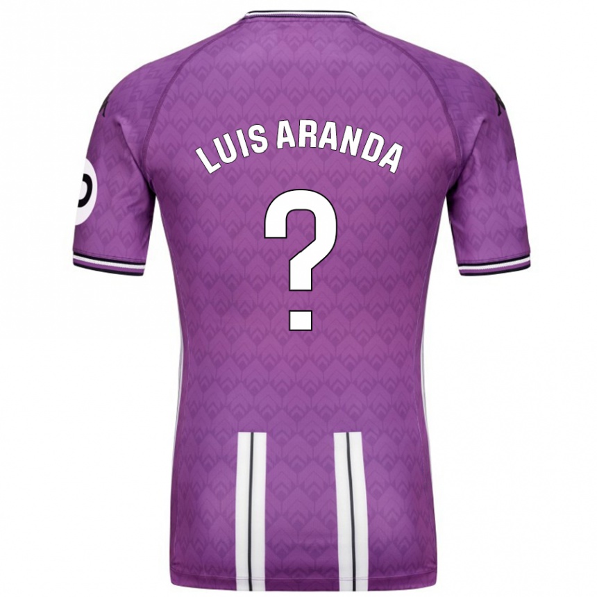 Niño Fútbol Camiseta José Luis Aranda #0 Púrpura Blanco 1ª Equipación 2024/25