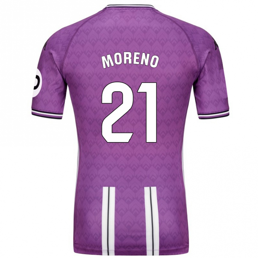 Niño Fútbol Camiseta Xavi Moreno #21 Púrpura Blanco 1ª Equipación 2024/25