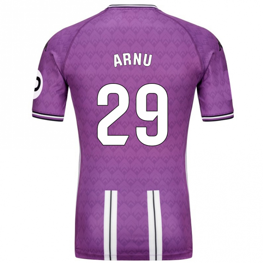 Niño Fútbol Camiseta Adrián Arnu #29 Púrpura Blanco 1ª Equipación 2024/25