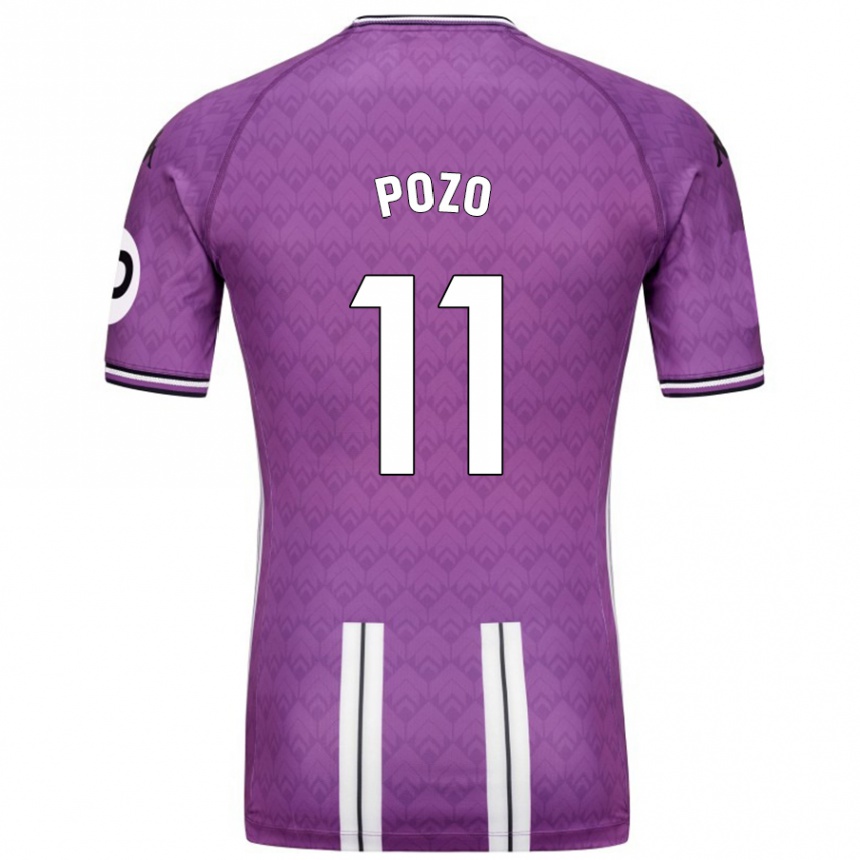 Niño Fútbol Camiseta Manuel Pozo #11 Púrpura Blanco 1ª Equipación 2024/25