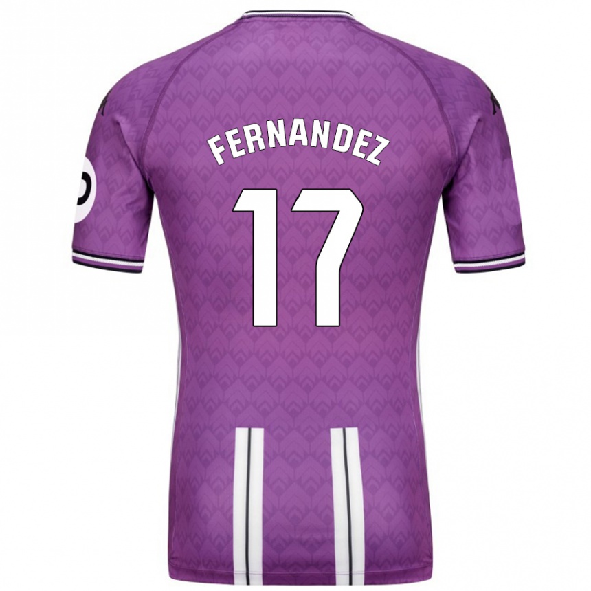 Niño Fútbol Camiseta Dani Fernández #17 Púrpura Blanco 1ª Equipación 2024/25