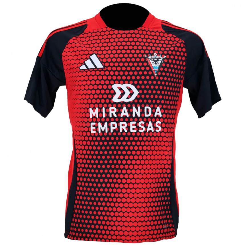 Niño Fútbol Camiseta Alberto García #0 Rojo Negro 1ª Equipación 2024/25