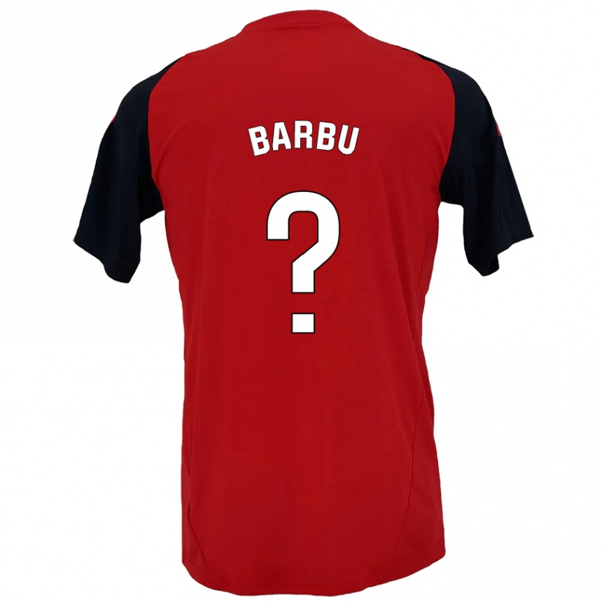 Niño Fútbol Camiseta Álex Barbu #0 Rojo Negro 1ª Equipación 2024/25