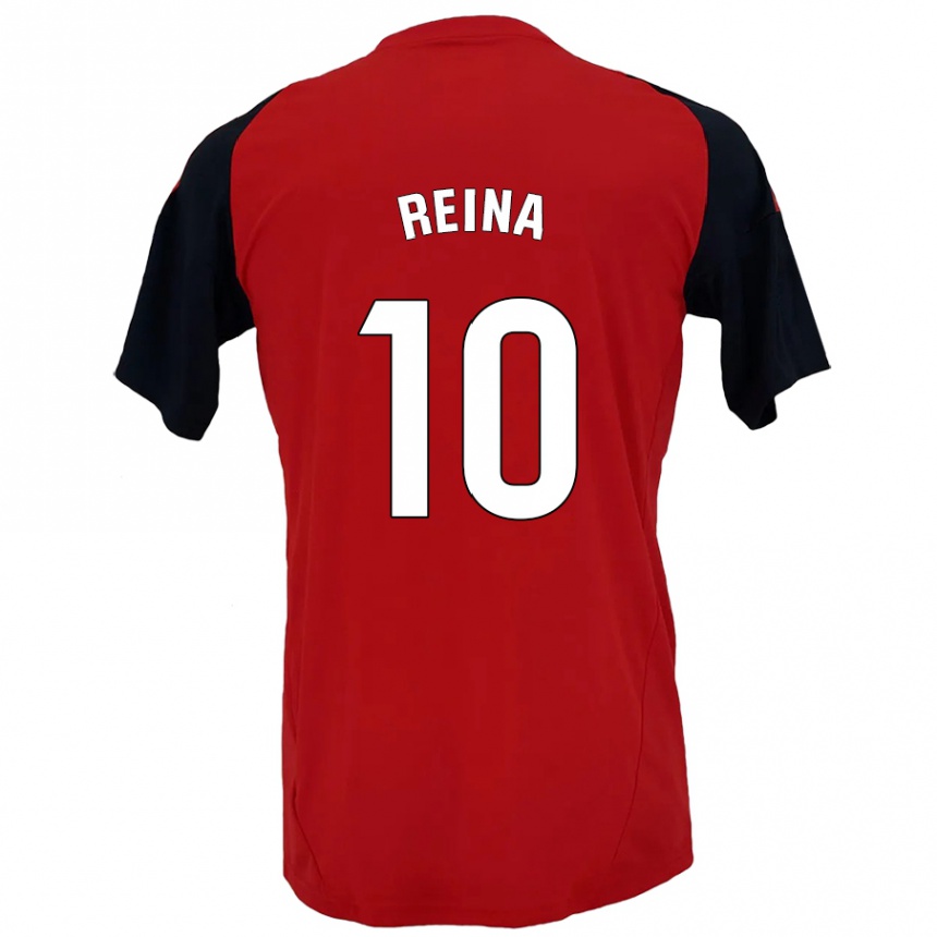 Niño Fútbol Camiseta Alberto Reina #10 Rojo Negro 1ª Equipación 2024/25