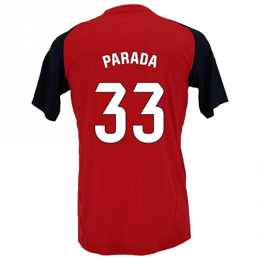 Niño Fútbol Camiseta Victor Parada #33 Rojo Negro 1ª Equipación 2024/25