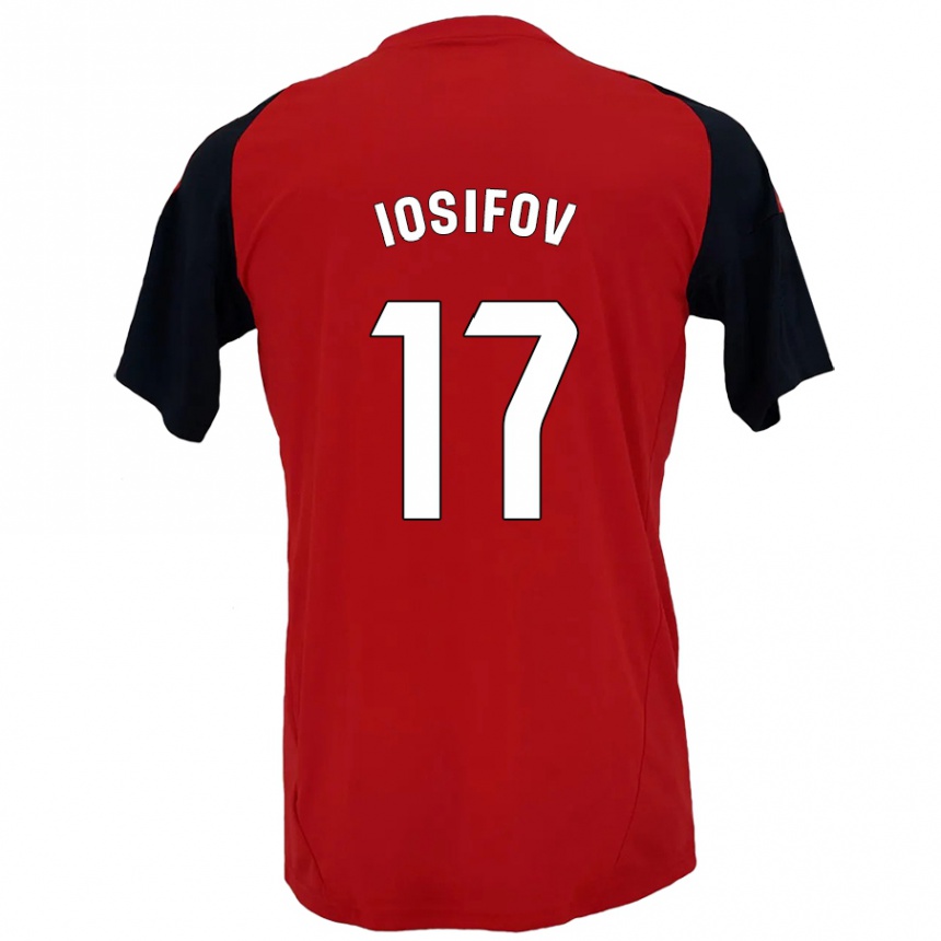 Niño Fútbol Camiseta Nikita Iosifov #17 Rojo Negro 1ª Equipación 2024/25