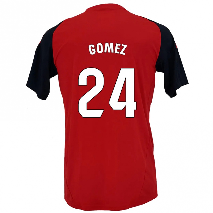 Niño Fútbol Camiseta Jonathan Gómez #24 Rojo Negro 1ª Equipación 2024/25