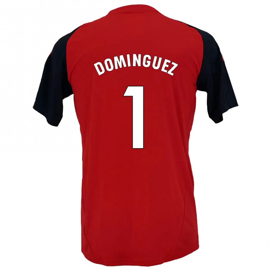 Niño Fútbol Camiseta Iago Domínguez #1 Rojo Negro 1ª Equipación 2024/25