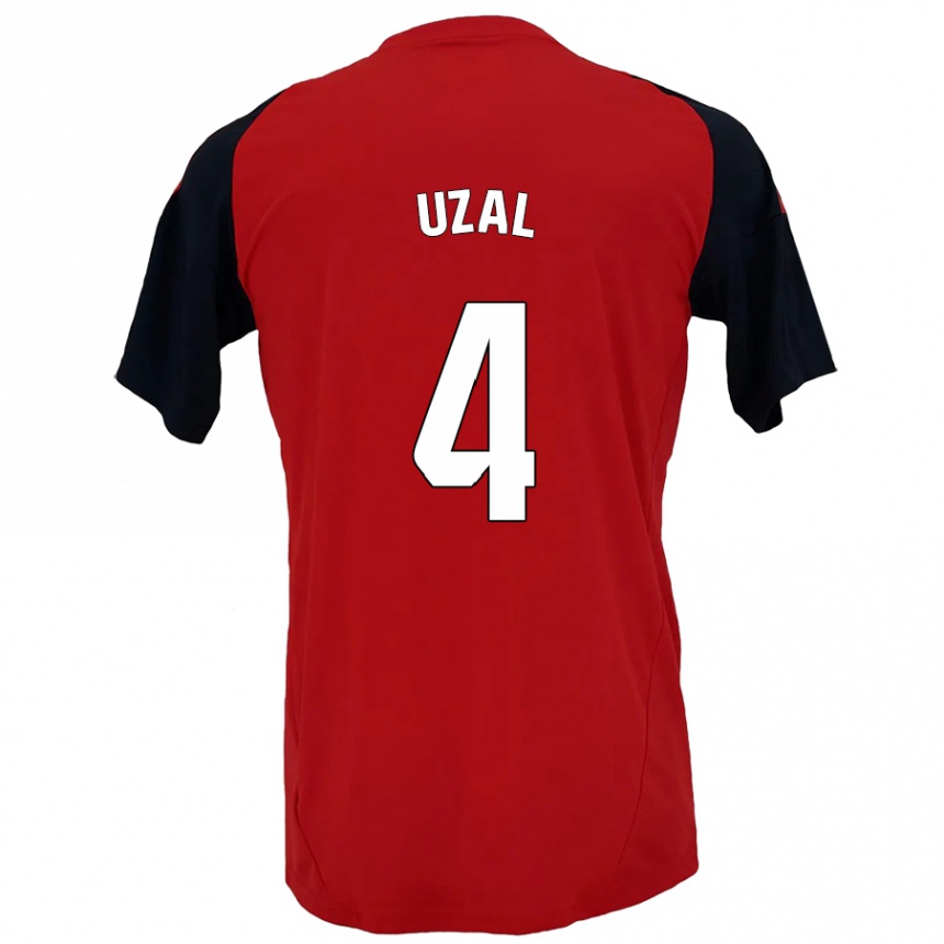 Niño Fútbol Camiseta Yeray Uzal #4 Rojo Negro 1ª Equipación 2024/25