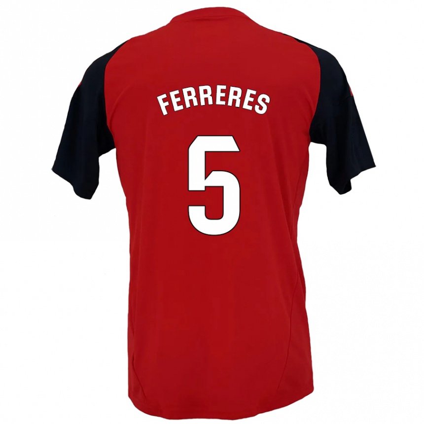 Niño Fútbol Camiseta Manolo Ferreres #5 Rojo Negro 1ª Equipación 2024/25