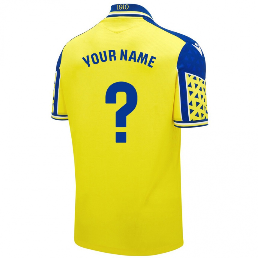 Niño Fútbol Camiseta Su Nombre #0 Amarillo Azul 1ª Equipación 2024/25