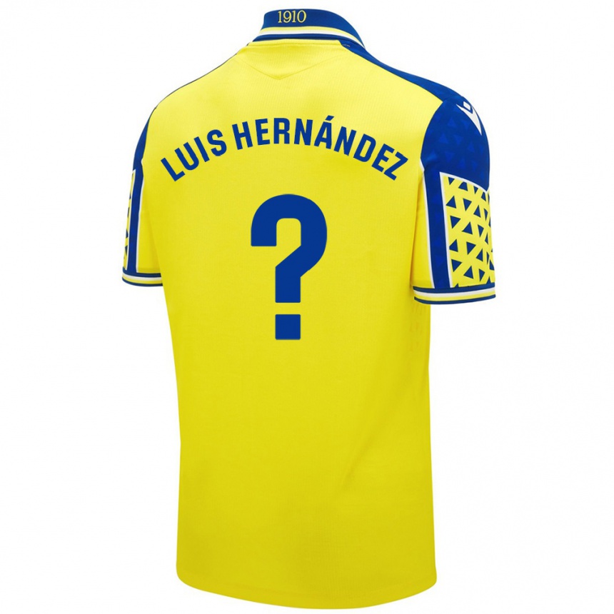 Niño Fútbol Camiseta Luis Hernández #0 Amarillo Azul 1ª Equipación 2024/25