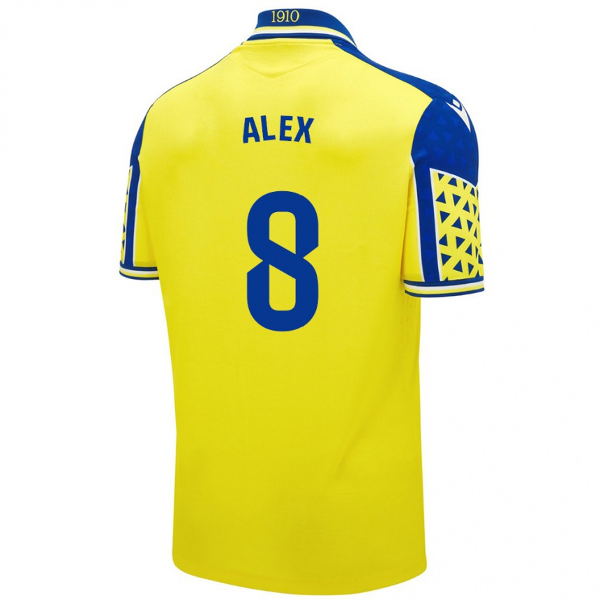 Niño Fútbol Camiseta Álex Fernández #8 Amarillo Azul 1ª Equipación 2024/25