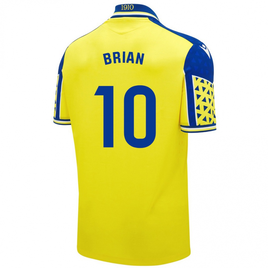 Niño Fútbol Camiseta Brian Ocampo #10 Amarillo Azul 1ª Equipación 2024/25