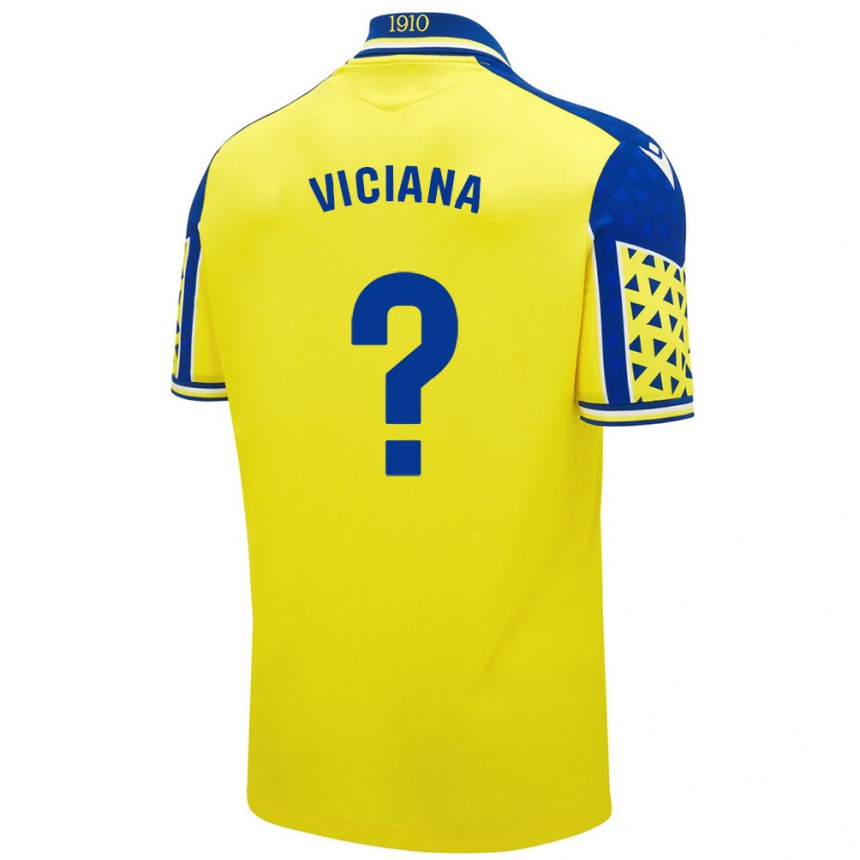 Niño Fútbol Camiseta Marco Viciana #0 Amarillo Azul 1ª Equipación 2024/25