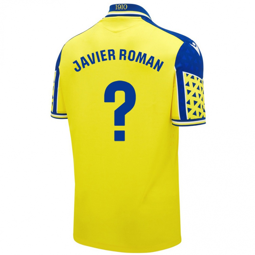 Niño Fútbol Camiseta José Javier Román #0 Amarillo Azul 1ª Equipación 2024/25