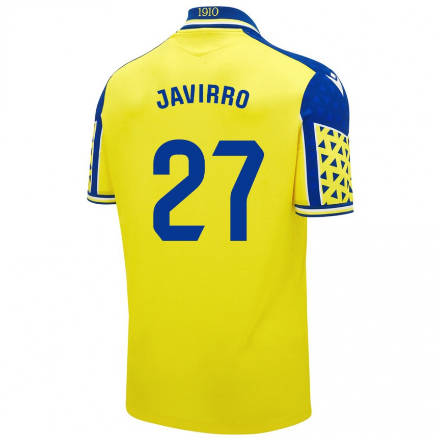 Niño Fútbol Camiseta Javirro #27 Amarillo Azul 1ª Equipación 2024/25