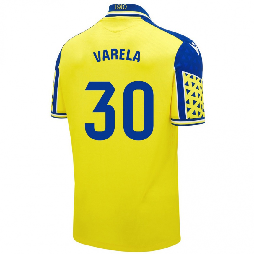 Niño Fútbol Camiseta Brandon Varela #30 Amarillo Azul 1ª Equipación 2024/25