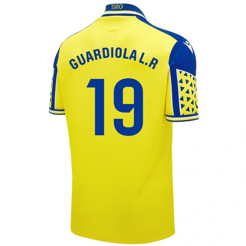 Niño Fútbol Camiseta Sergi Guardiola #19 Amarillo Azul 1ª Equipación 2024/25