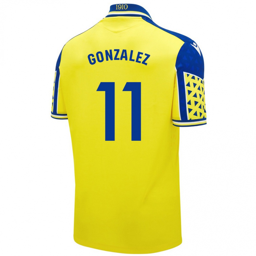 Niño Fútbol Camiseta Chus González #11 Amarillo Azul 1ª Equipación 2024/25