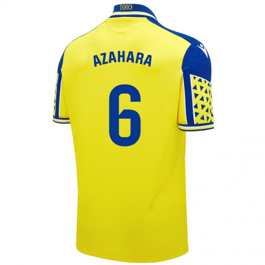 Niño Fútbol Camiseta Azahara #6 Amarillo Azul 1ª Equipación 2024/25