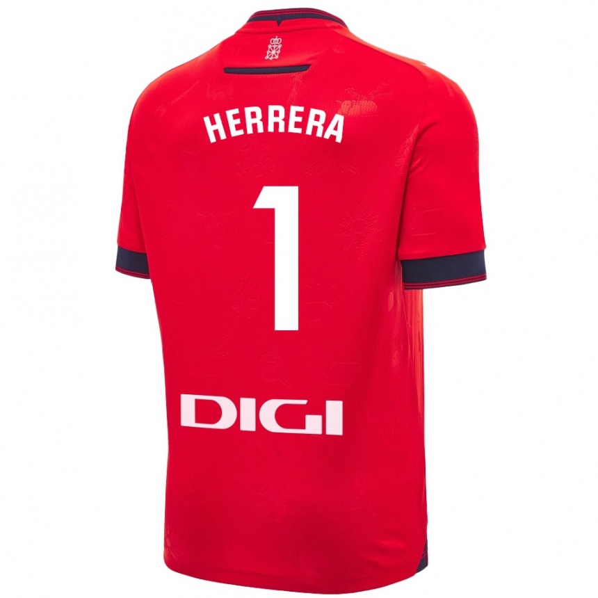 Niño Fútbol Camiseta Sergio Herrera #1 Rojo Blanco 1ª Equipación 2024/25