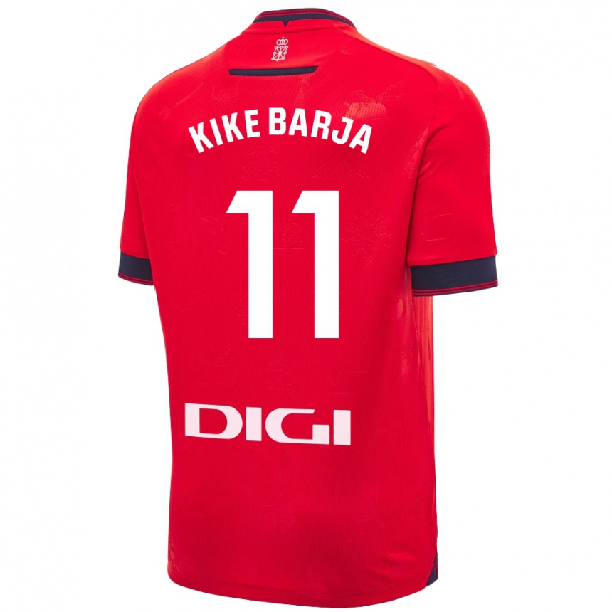 Niño Fútbol Camiseta Kike Barja #11 Rojo Blanco 1ª Equipación 2024/25