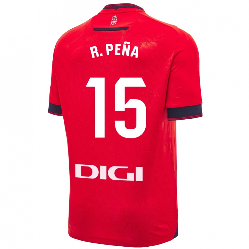 Niño Fútbol Camiseta Rubén Peña #15 Rojo Blanco 1ª Equipación 2024/25