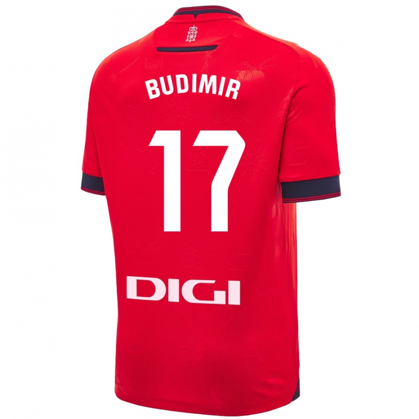 Niño Fútbol Camiseta Ante Budimir #17 Rojo Blanco 1ª Equipación 2024/25