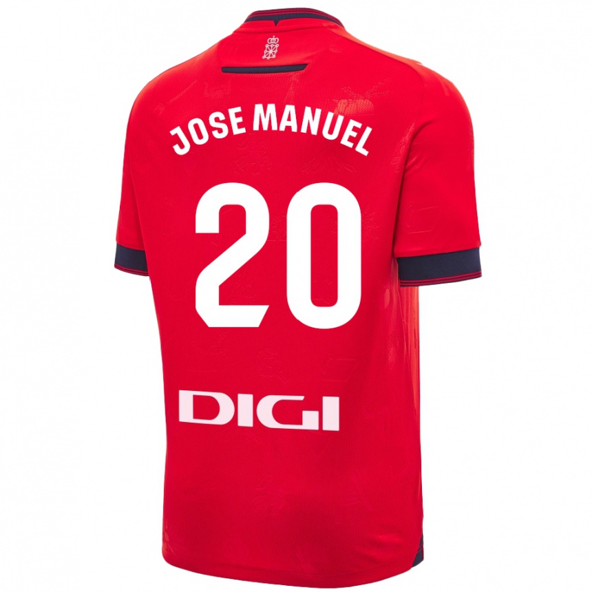 Niño Fútbol Camiseta José Manuel Arnáiz #20 Rojo Blanco 1ª Equipación 2024/25