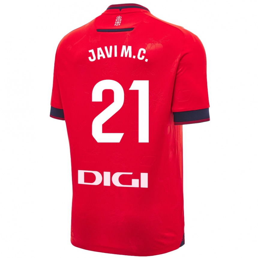 Niño Fútbol Camiseta Javi Martínez #21 Rojo Blanco 1ª Equipación 2024/25