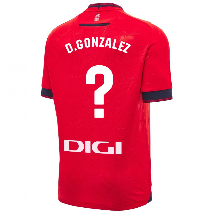 Niño Fútbol Camiseta Dani González #0 Rojo Blanco 1ª Equipación 2024/25