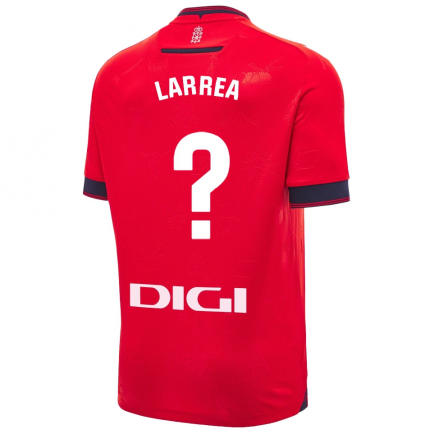 Niño Fútbol Camiseta Unai Larrea #0 Rojo Blanco 1ª Equipación 2024/25