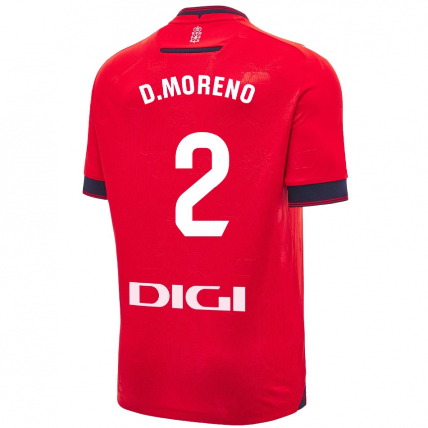 Niño Fútbol Camiseta Diego Moreno #2 Rojo Blanco 1ª Equipación 2024/25