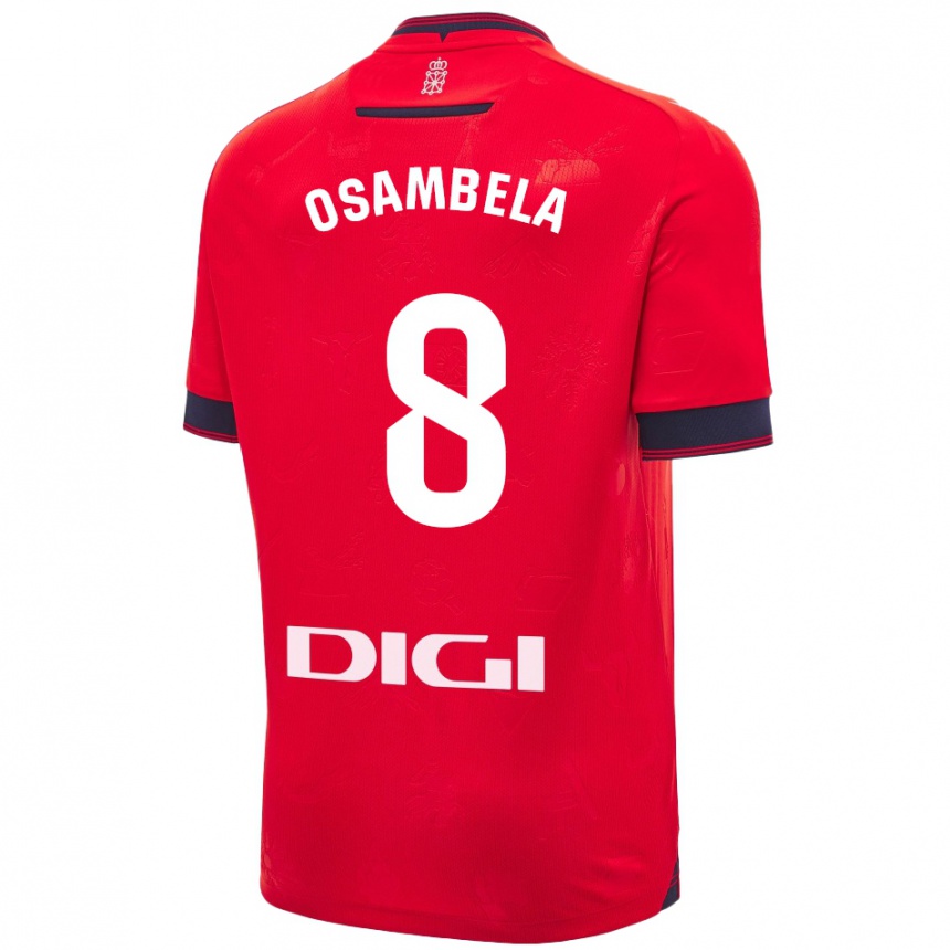 Niño Fútbol Camiseta Asier Osambela #8 Rojo Blanco 1ª Equipación 2024/25