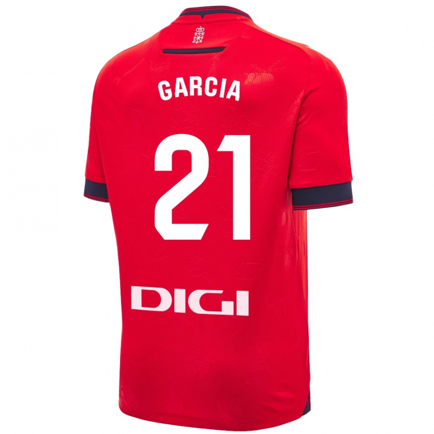 Niño Fútbol Camiseta Jon García #21 Rojo Blanco 1ª Equipación 2024/25